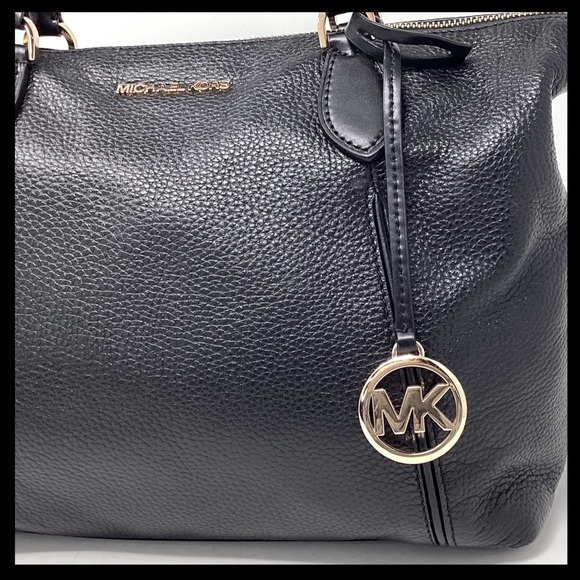 MICHAEL KORS Lenox Large Pebbled Leather Satchel Black - Picture 6 of 12